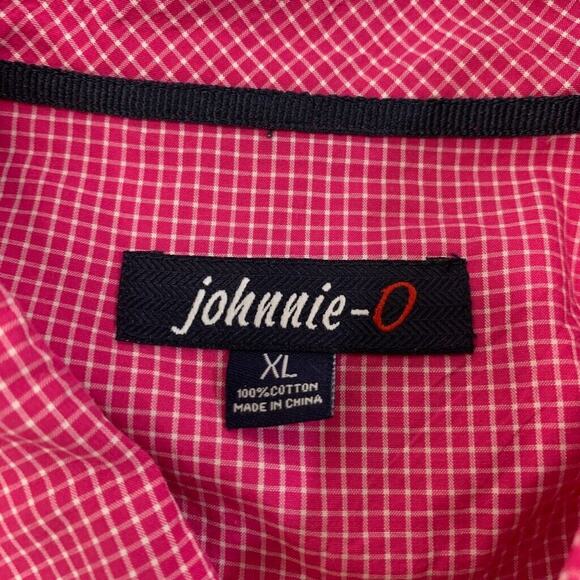 Johnnie O Shirt Mens XL Extra Large Honeysuckle White Cotton Check Button Down - Picture 4 of 9
